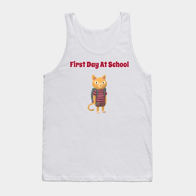 First Day at School Kitty Tank Top by Up 4 Tee